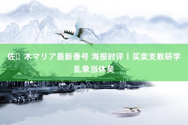 佐々木マリア最新番号 海报时评丨买卖支教研学乱象当休矣