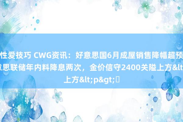 性爱技巧 CWG资讯：好意思国6月成屋销售降幅超预期，好意思联储年内料降息两次，金价信守2400关隘上方<p>​