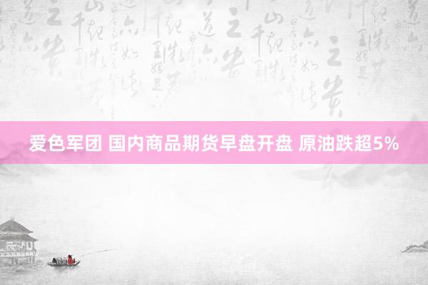 爱色军团 国内商品期货早盘开盘 原油跌超5%