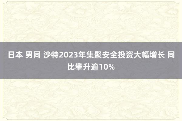 日本 男同 沙特2023年集聚安全投资大幅增长 同比攀升逾10%