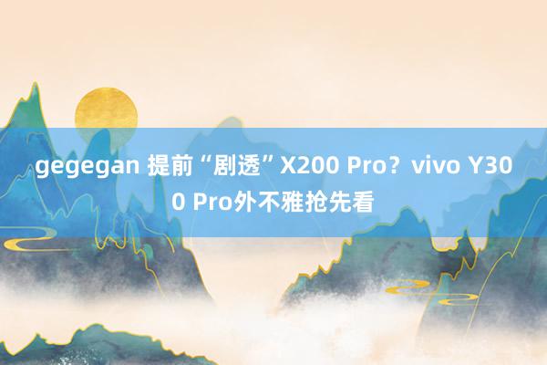 gegegan 提前“剧透”X200 Pro？vivo Y300 Pro外不雅抢先看