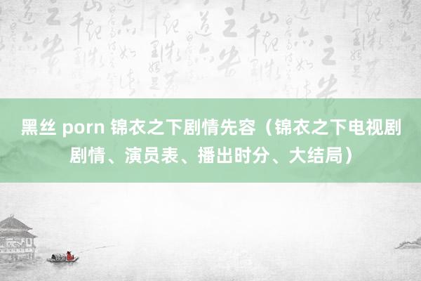 黑丝 porn 锦衣之下剧情先容（锦衣之下电视剧剧情、演员表、播出时分、大结局）